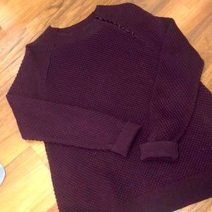 Maroon loft sweater with button neck detail